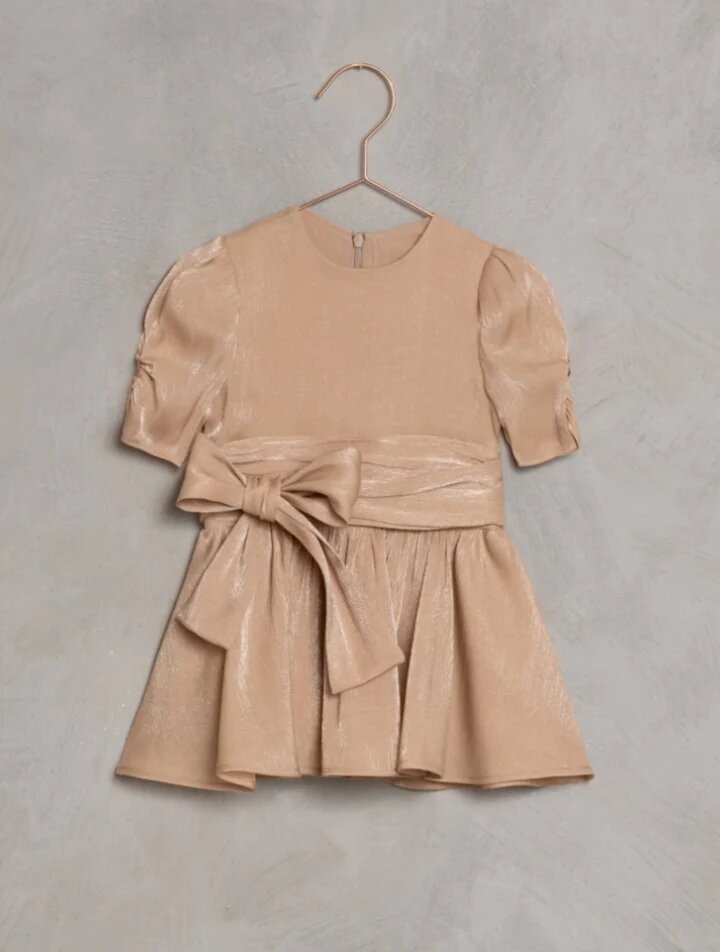 Noralee Josephine Dress - Metallic Apricot – Casp Baby Mommy & Me Boutique