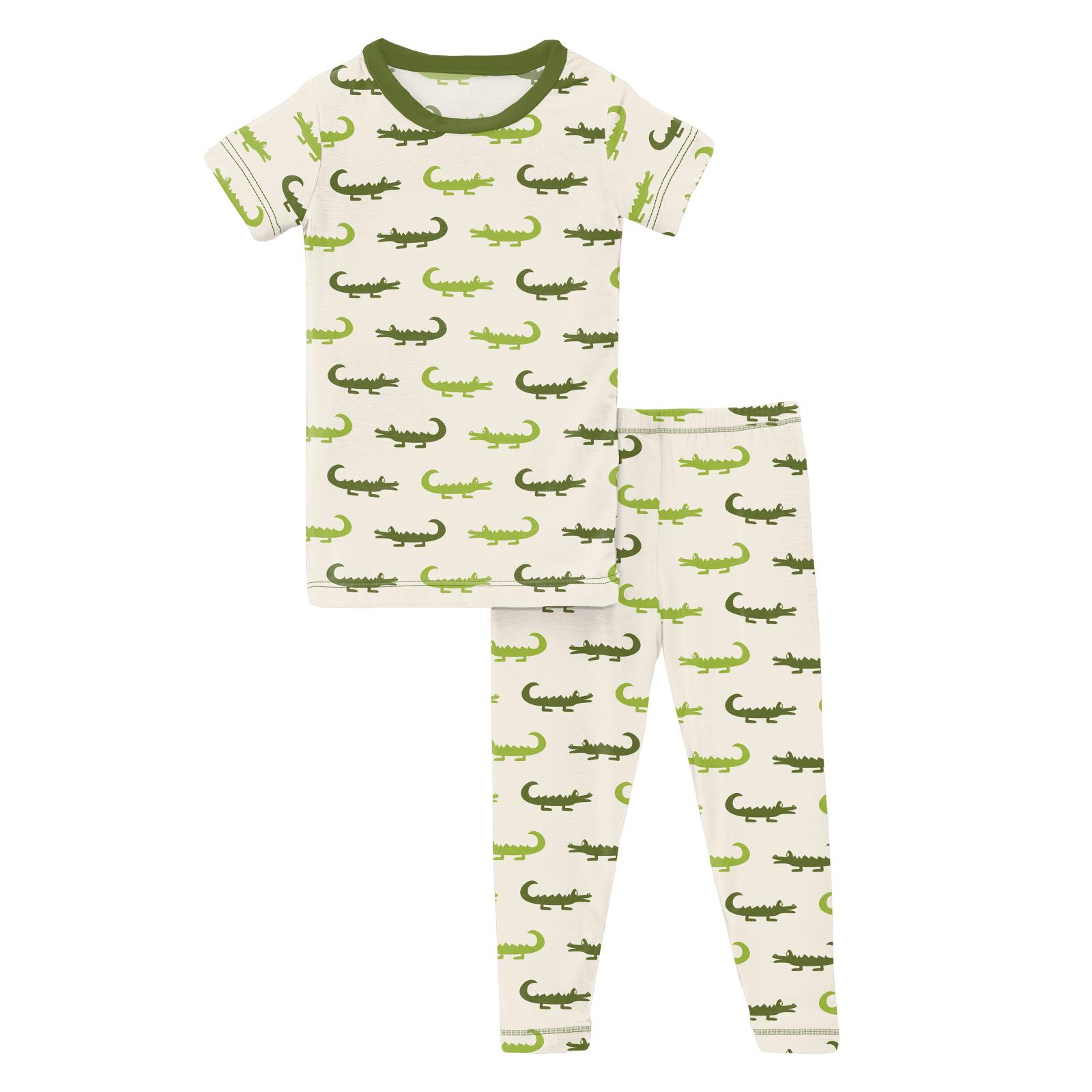 Kickee Pants Short Sleeve Pajama Set - Natural Crocodile – Casp Baby Mommy  & Me Boutique