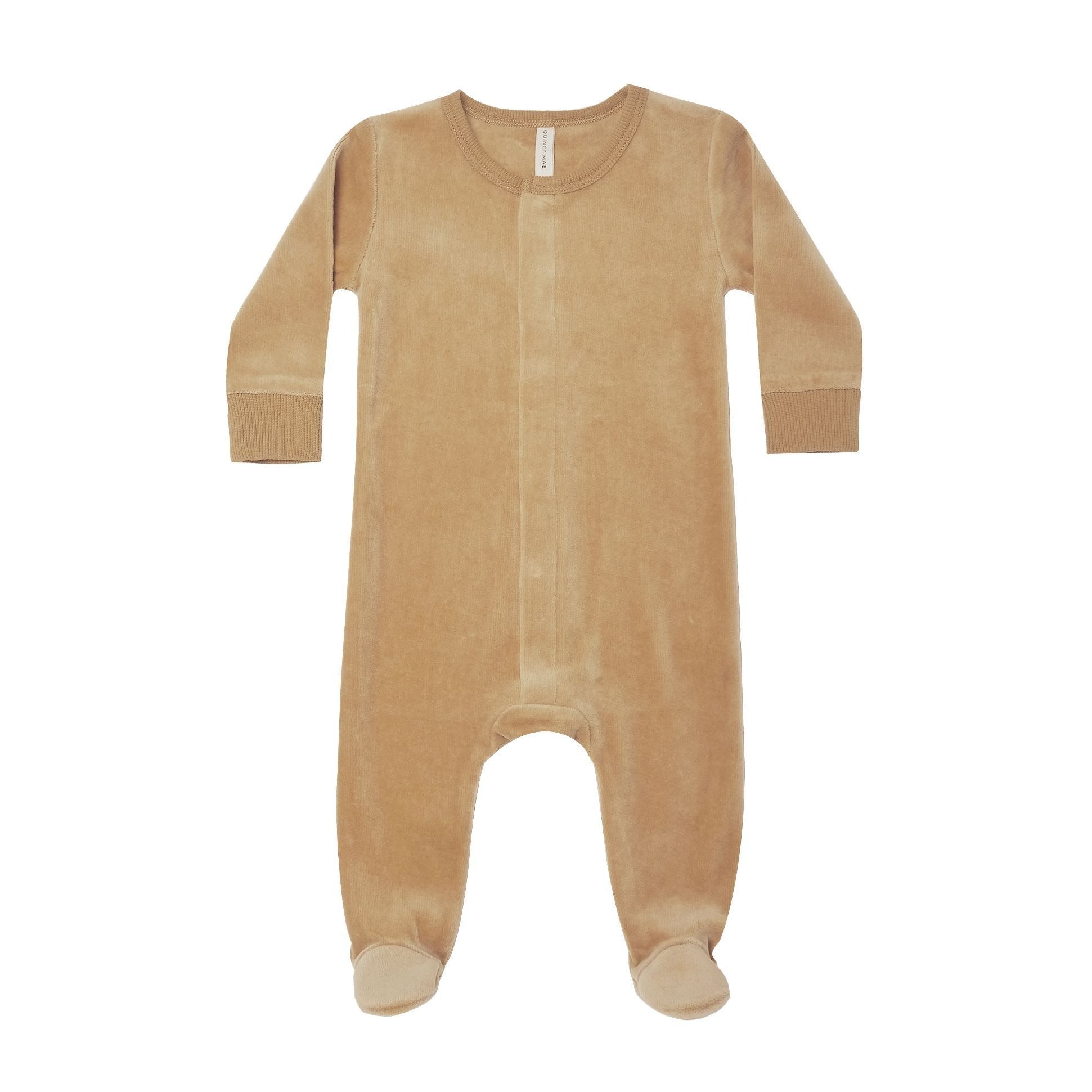 Quincy Mae Hidden Snap Footie - Honey – Casp Baby Mommy & Me Boutique